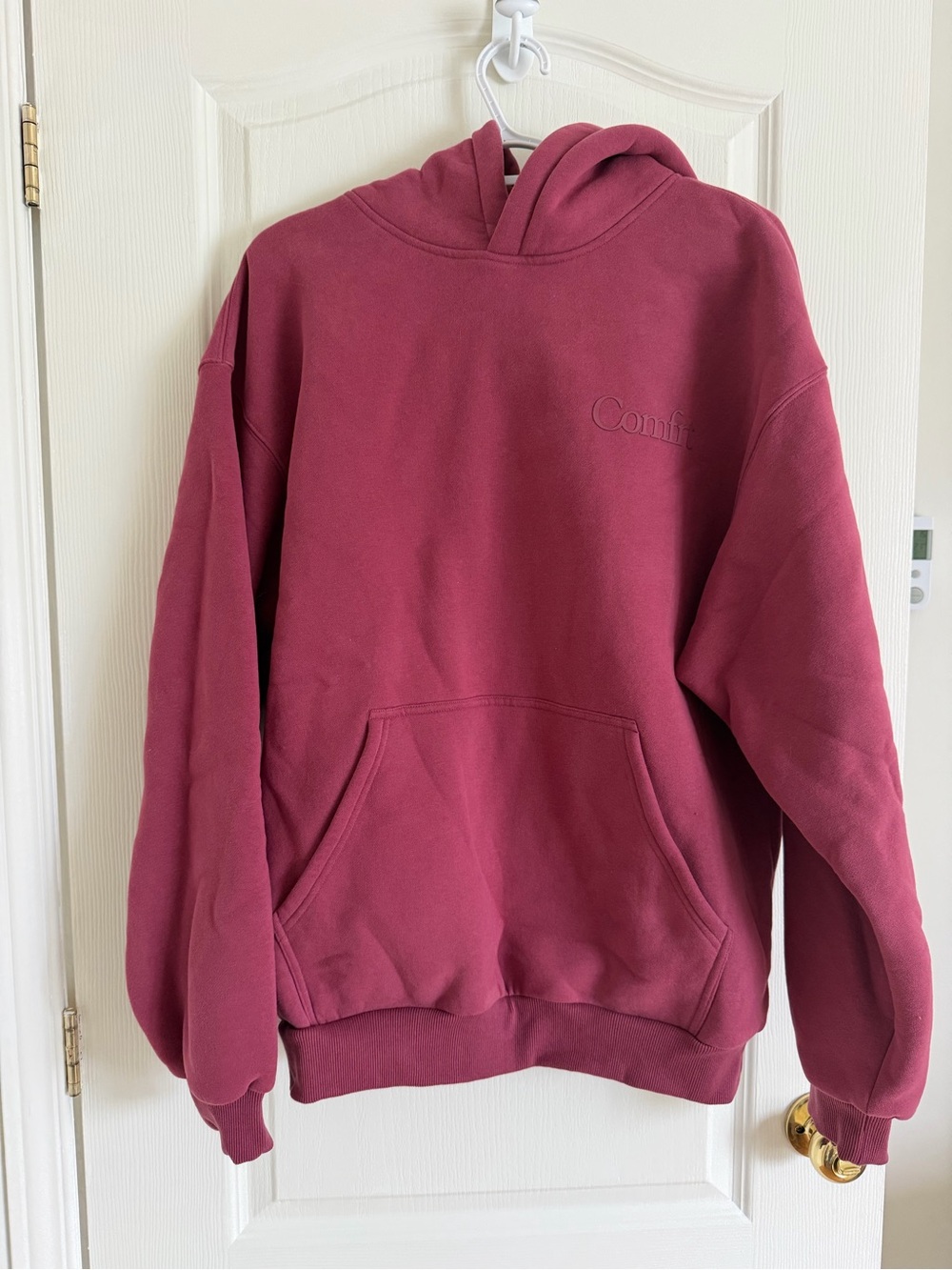 Comfort-Embroidered Maroon Crewneck Hoodie - Unbranded - Picture 1 of 4